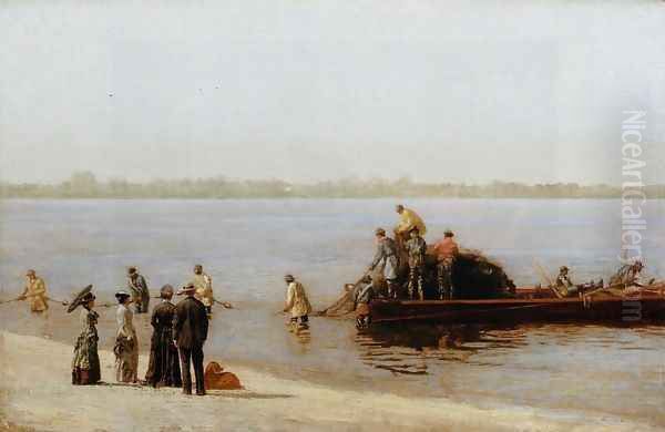 Shad Fishing at Gloucester on the Delaware River Oil Painting by Thomas Cowperthwait Eakins