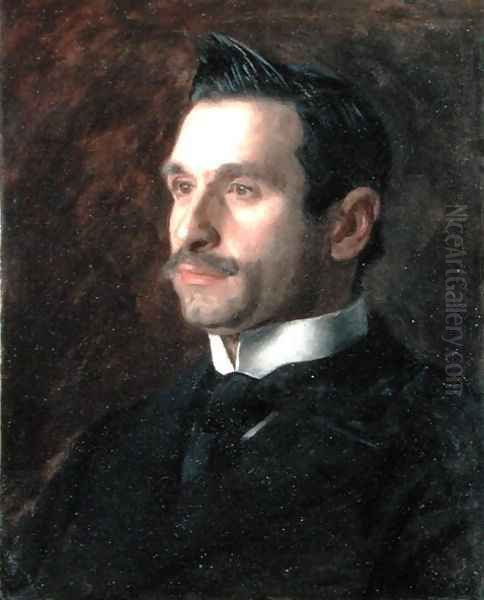 Portrait of Francesco Romano Oil Painting by Thomas Cowperthwait Eakins