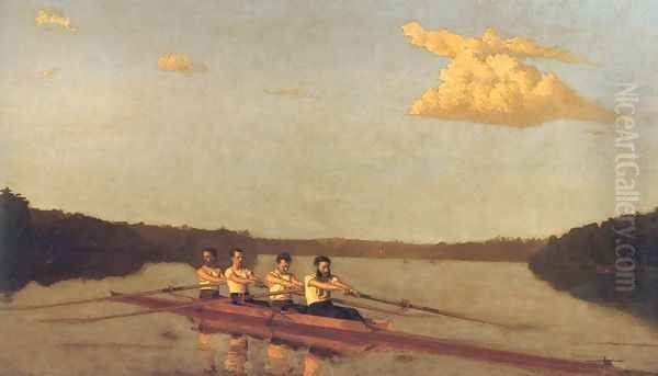 Oarsmen on the Schuylkill Oil Painting by Thomas Cowperthwait Eakins