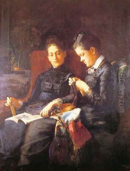 Susan MacDowell Eakins Oil Painting by Thomas Cowperthwait Eakins