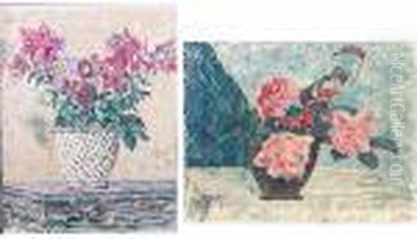 A Group Of Floral Still Lifes, 1941-42 (4) Oil Painting by Giotto Sacchetti