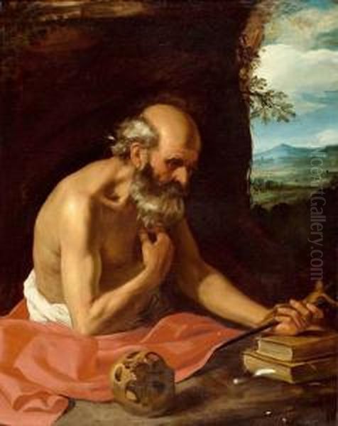 Saint Hieronymus. Oil Painting by Andrea Sacchi