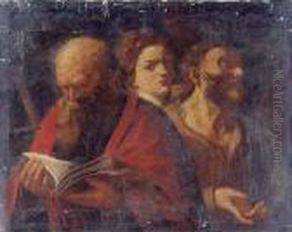 Three Ages Of Man Oil Painting by Andrea Sacchi