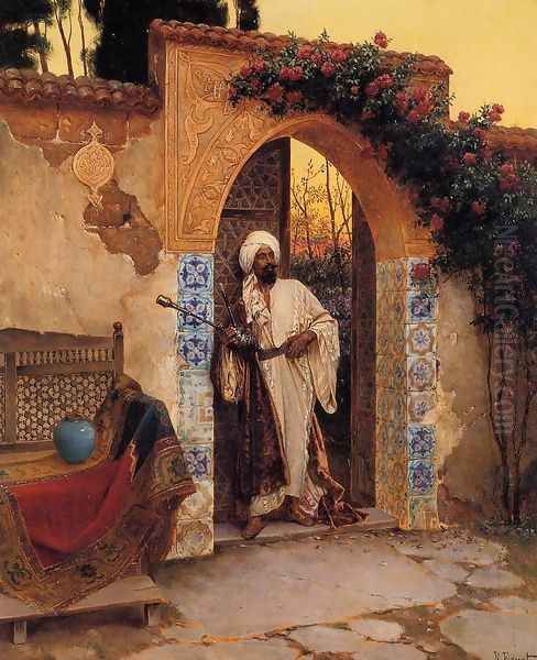 By The Entrance Oil Painting by Rudolph Ernst