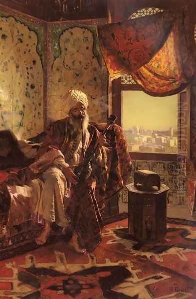 Smoking The Hookah Oil Painting by Rudolph Ernst