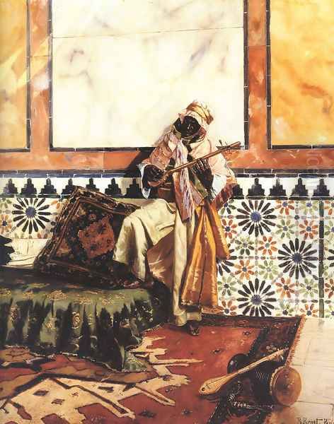 Gnaoua In A North African Interior Oil Painting by Rudolph Ernst