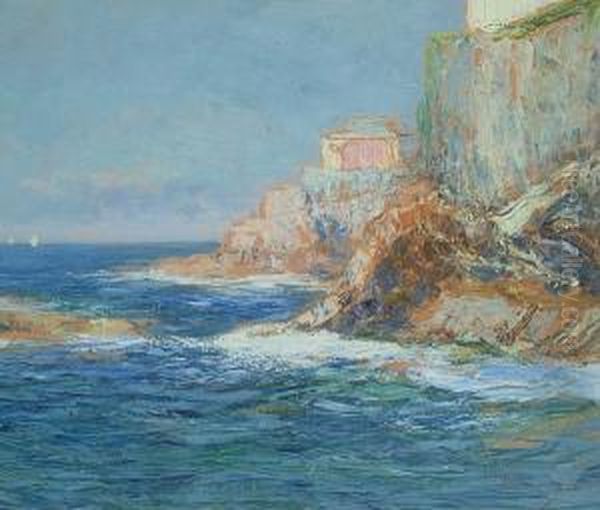 Rocky Coast. Oil Painting by Giuseppe Sacheri