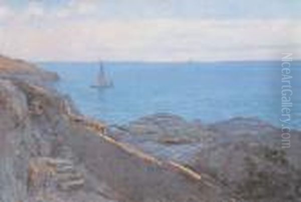 Scogliera Di Nervi Oil Painting by Giuseppe Sacheri