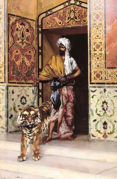 The Pashas Favourite Tiger Oil Painting by Rudolph Ernst