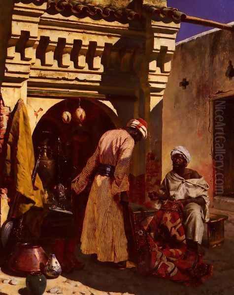 The Rug Merchant Oil Painting by Rudolph Ernst