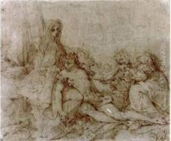 Pieta Oil Painting by Aegidius Sadeler or Saedeler