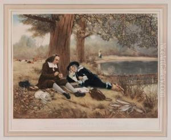 Izaak Walton And His Pupil Oil Painting by Walter-Dendy Sadler