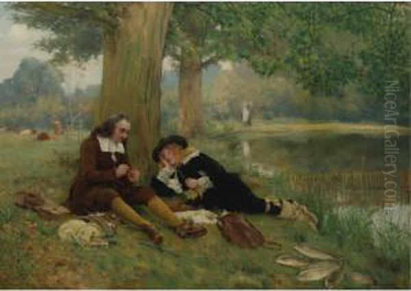 The Compleat Angler Oil Painting by Walter-Dendy Sadler