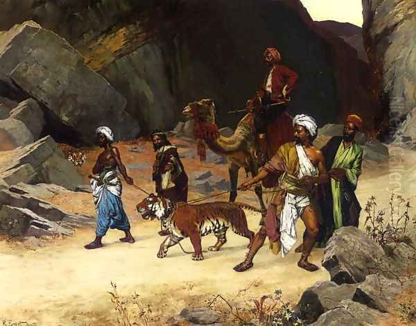 The Return from the Tiger Hunt Oil Painting by Rudolph Ernst