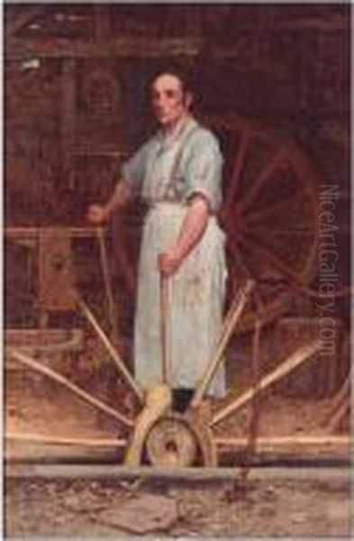 The Wheelwright Oil Painting by Walter-Dendy Sadler