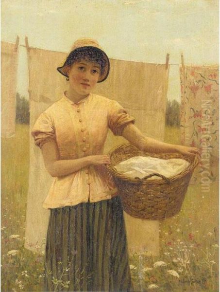 The Little Laundress Oil Painting by Walter-Dendy Sadler