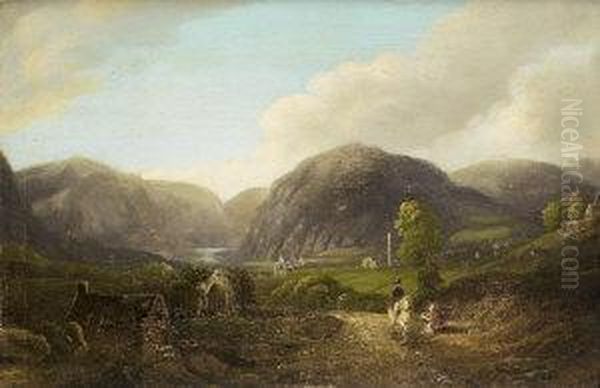 View Of Glendalough, Co. Wicklow Oil Painting by William II Sadler