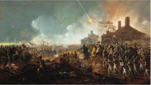 The Duke Of Wellington At La Haye Sainte, The Battle Of Waterloo Oil Painting by William II Sadler