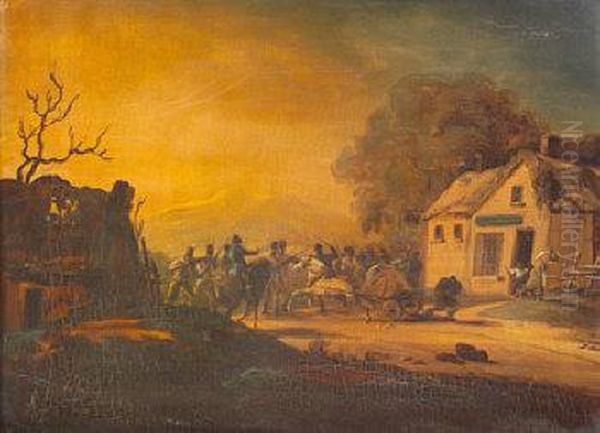 A Revenue Raid Oil Painting by William II Sadler