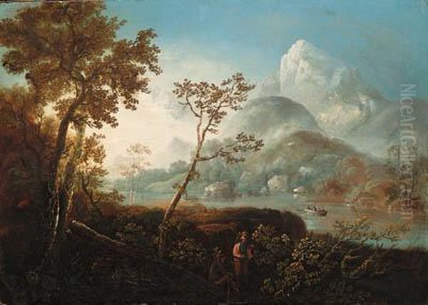 A View Of The Lower Lake Killarney With The Eagle's Nestbeyond Oil Painting by William II Sadler