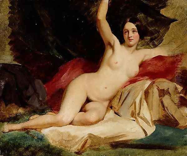 Female Nude In A Landscape Oil Painting by William Etty