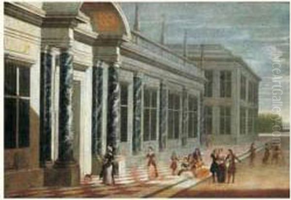 Fete Devant La Facade D'un Palais Renaissance Oil Painting by Jacobus Saeys