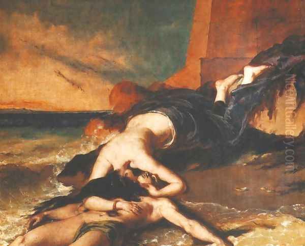 Hero And Leander Oil Painting by William Etty