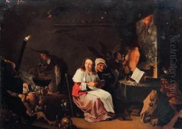 L'atelier Des Sorcieres Oil Painting by Cornelis Saftleven