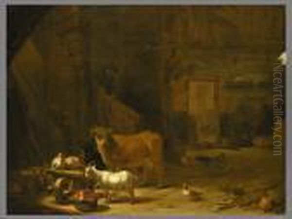 In Der Stallung Oil Painting by Cornelis Saftleven