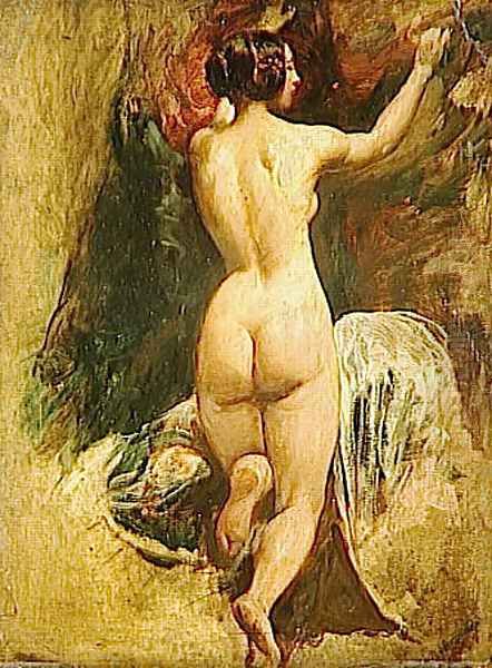 Nude Woman From Behind Oil Painting by William Etty