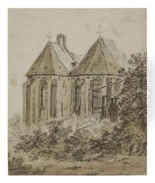 A View Of The Apse Of The Wittevrouwenklooster,utrecht Oil Painting by Cornelis Saftleven