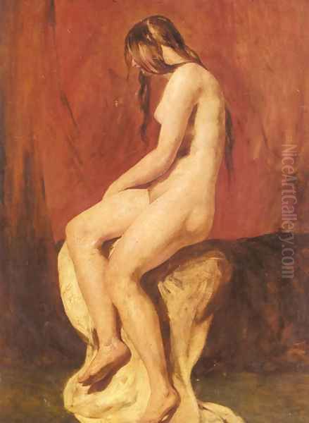 Study Of A Female Nude Oil Painting by William Etty