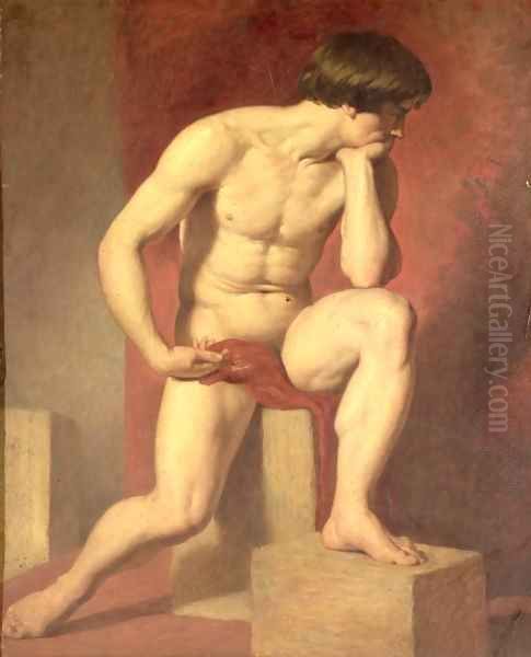 A Male Nude Oil Painting by William Etty