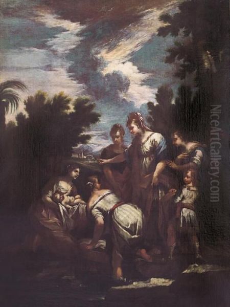 Mose Salvato Dalle Acque Oil Painting by Giovanni Camillo Sagrestani