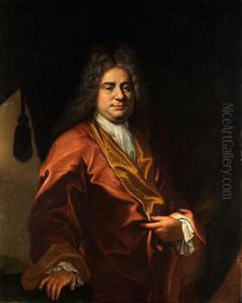 Portrait Eines Herrn Im Hausmantel Oil Painting by Giovanni Camillo Sagrestani