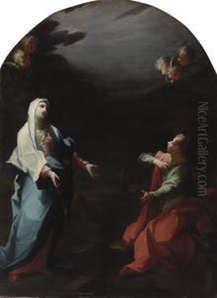 The Madonna And Saint John The Evangelist Oil Painting by Giovanni Camillo Sagrestani