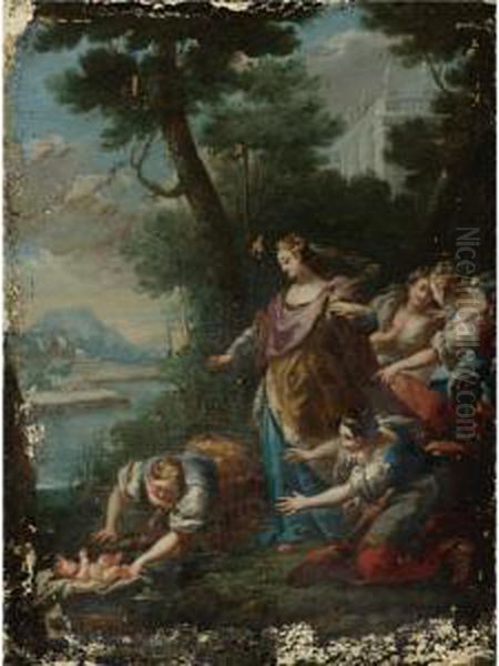 The Finding Of Moses Oil Painting by Giovanni Camillo Sagrestani