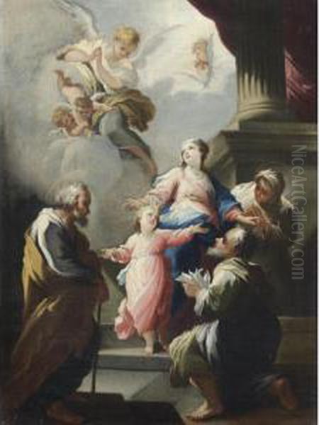 Sacra Famiglia Con Santi Oil Painting by Giovanni Camillo Sagrestani