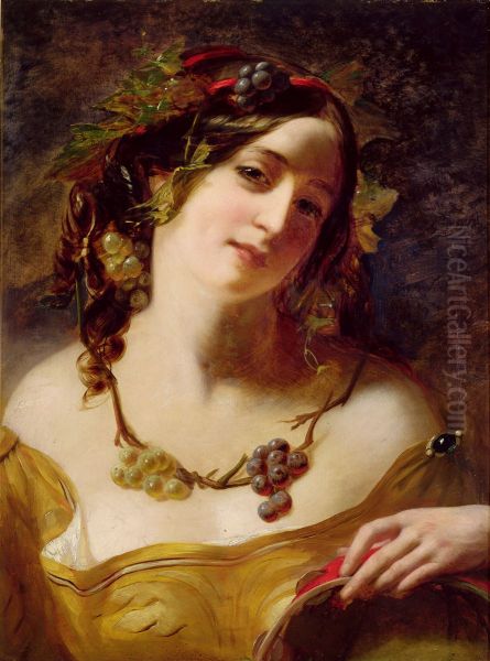 A Bacchante Oil Painting by William Etty