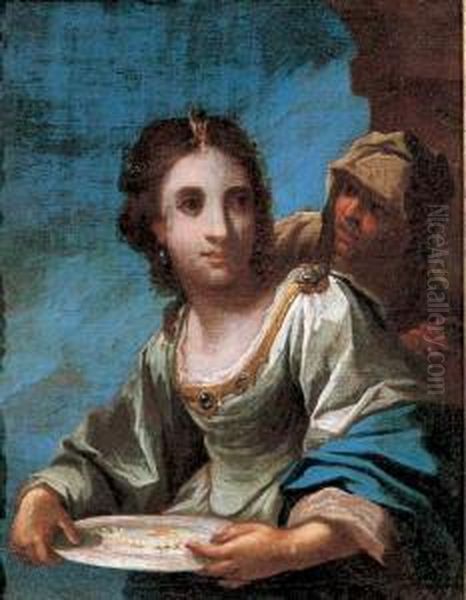 Maddalena, Con La Sorella Marta, Rinuncia Ai Beni Terreni Oil Painting by Giovanni Camillo Sagrestani