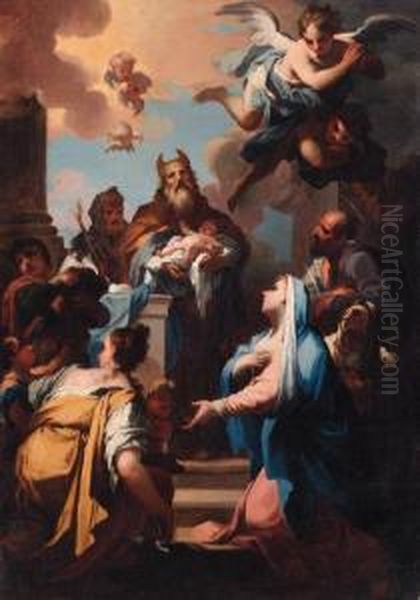 The Presentation In The Temple Oil Painting by Giovanni Camillo Sagrestani