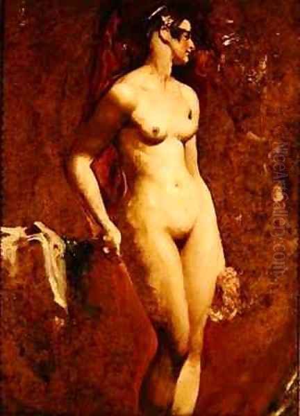 Nude Female Standing Oil Painting by William Etty