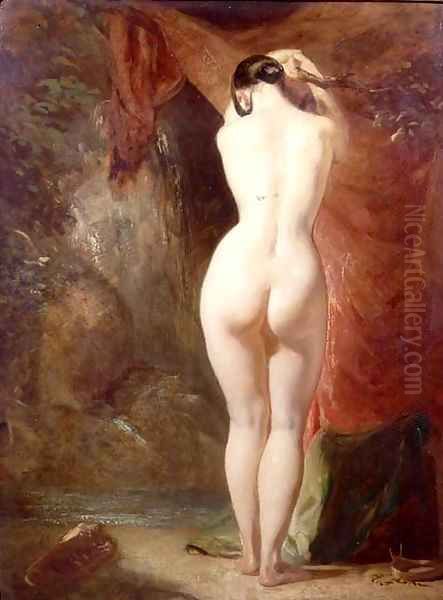 Diana standing by a waterfall Oil Painting by William Etty