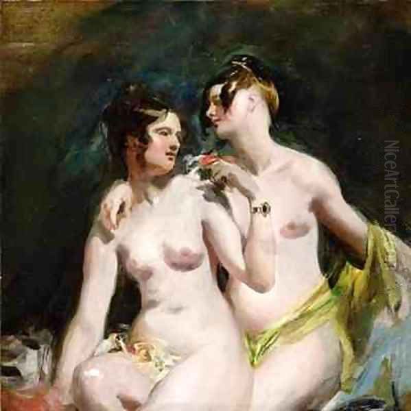 Two Female Nudes Oil Painting by William Etty