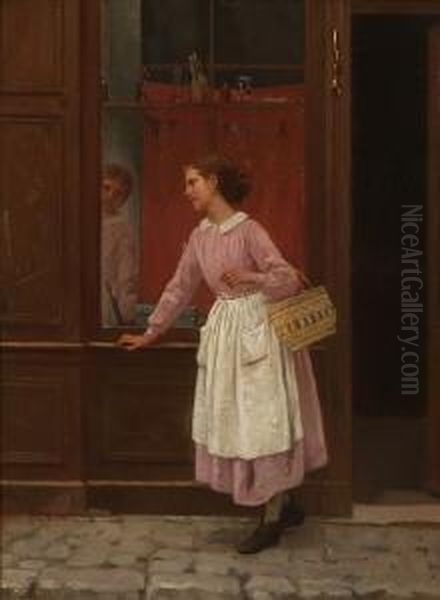 Am Schaufenster Oil Painting by Edouard Alexandre Sain