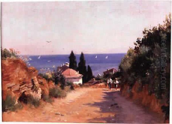 Bord De Mer Dans Le Sud De La France Oil Painting by Paul Jean Marie Sain