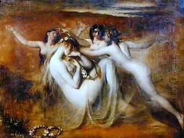 Sabrina and her Nymphs Oil Painting by William Etty