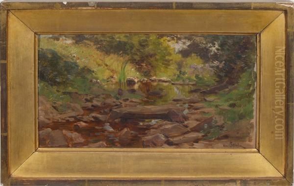 Forest Stream Oil Painting by Henri Saintin