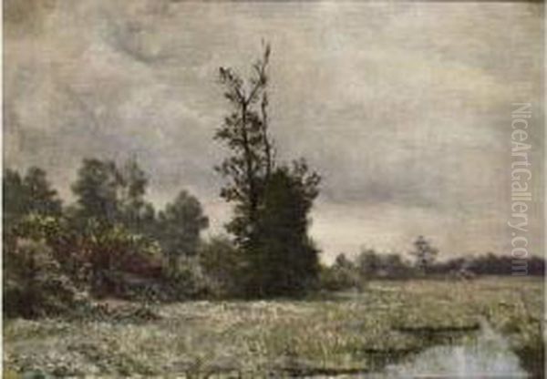 Paysage Bord De Riviere Oil Painting by Henri Saintin