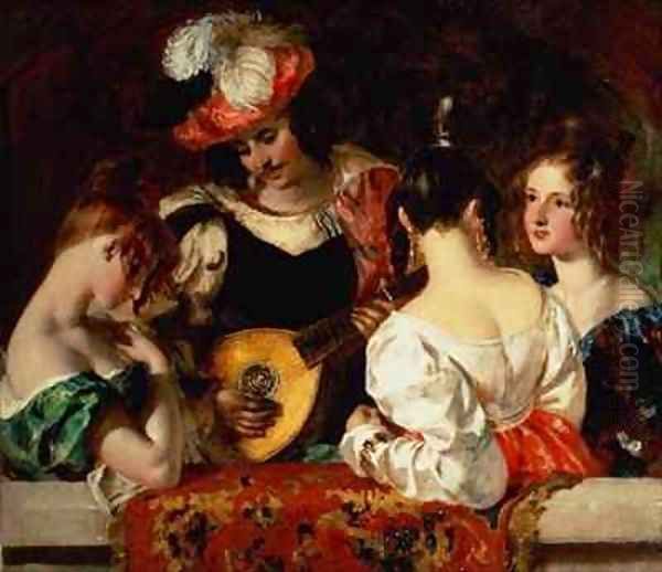 The Lute Player Oil Painting by William Etty